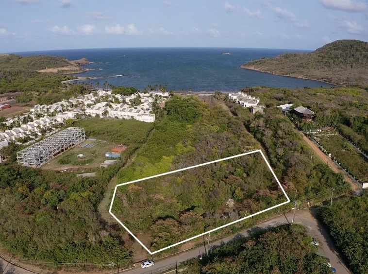 St Lucia real estate agent Cas En Bas Land No 386 for sale aerial
