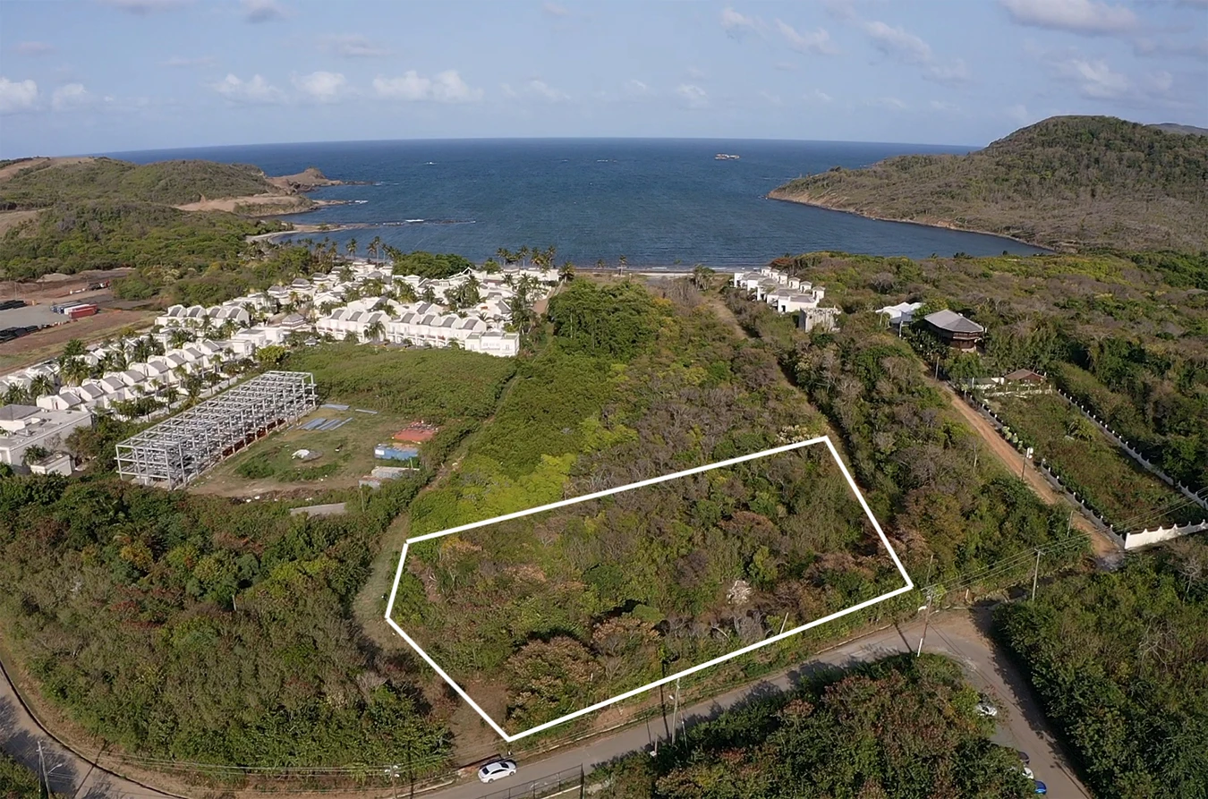 St Lucia real estate agent Cas En Bas Land No 386 for sale aerial