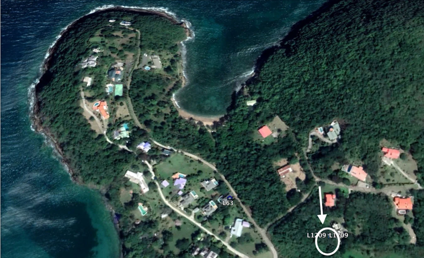 St Lucia real estate Trouya Land No 356 for sale aerial