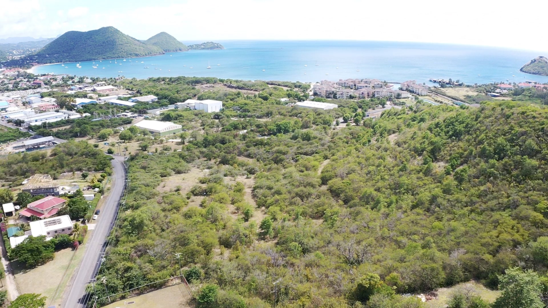 St Lucia real estate Pigeon Island Causeway Land for sale aerial view pigeon island
