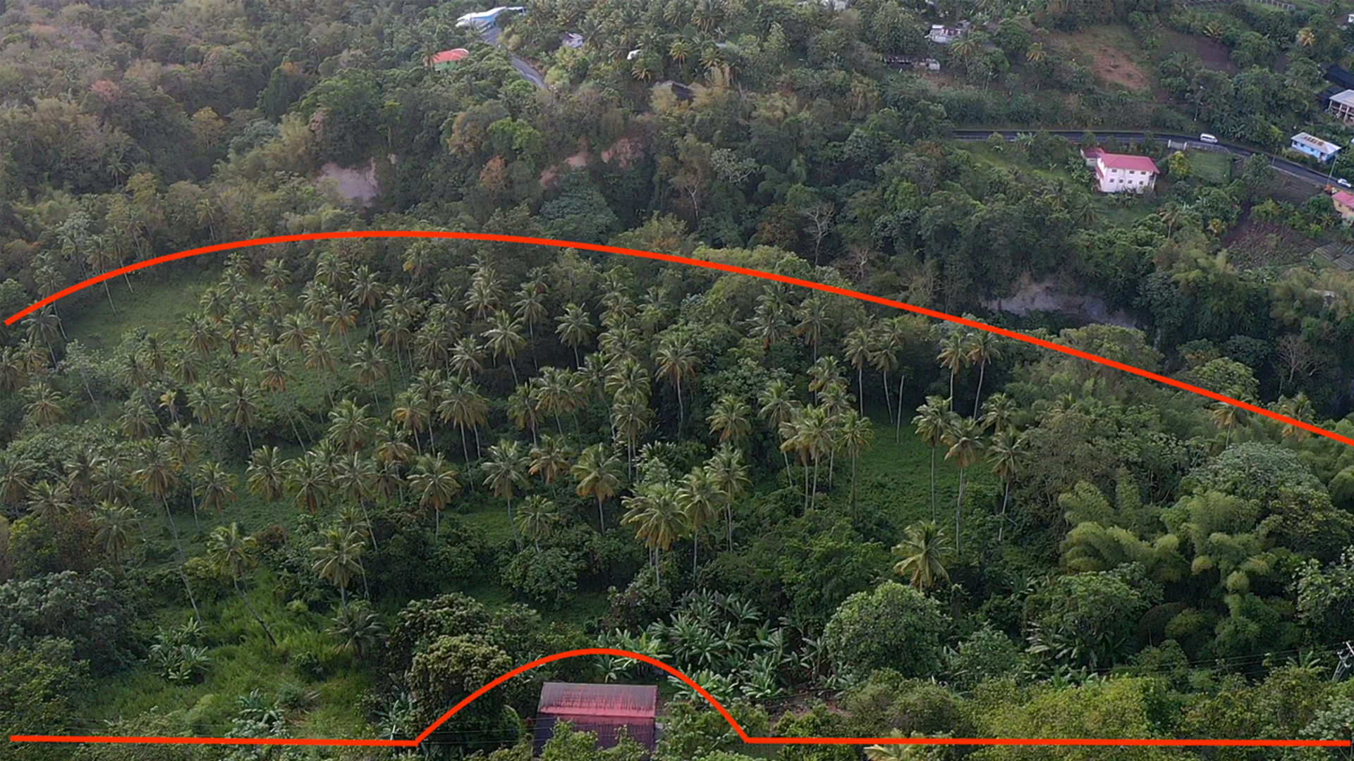 Land For Sale in Choiseul st lucia- 23 Acres aerial