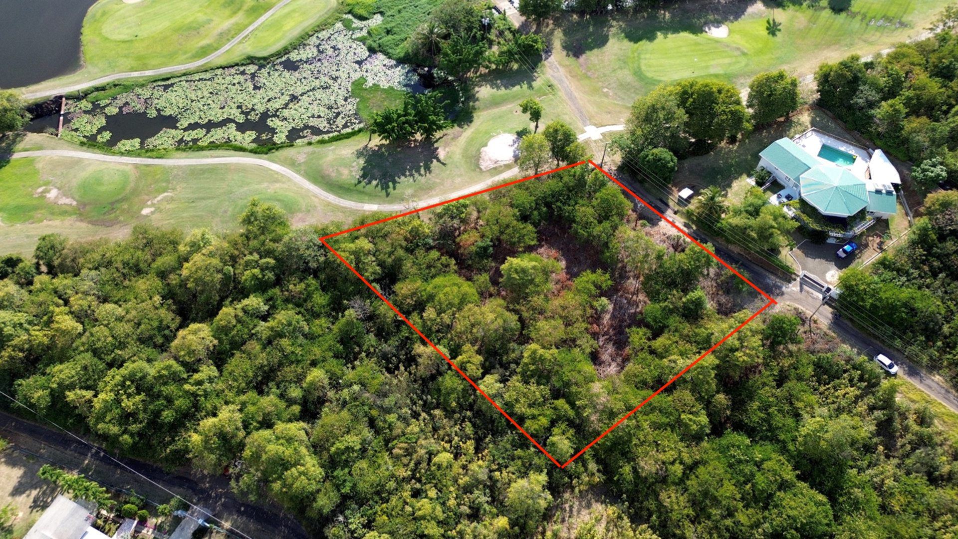 St lucia Realtor Golf Course View Land No 150 for sale rectanguls