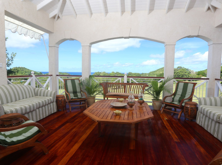 st lucia real estate - golf ridge villa for sale patio