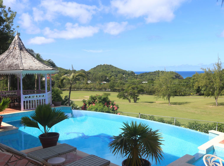 st lucia real estate - golf ridge villa for sale pool