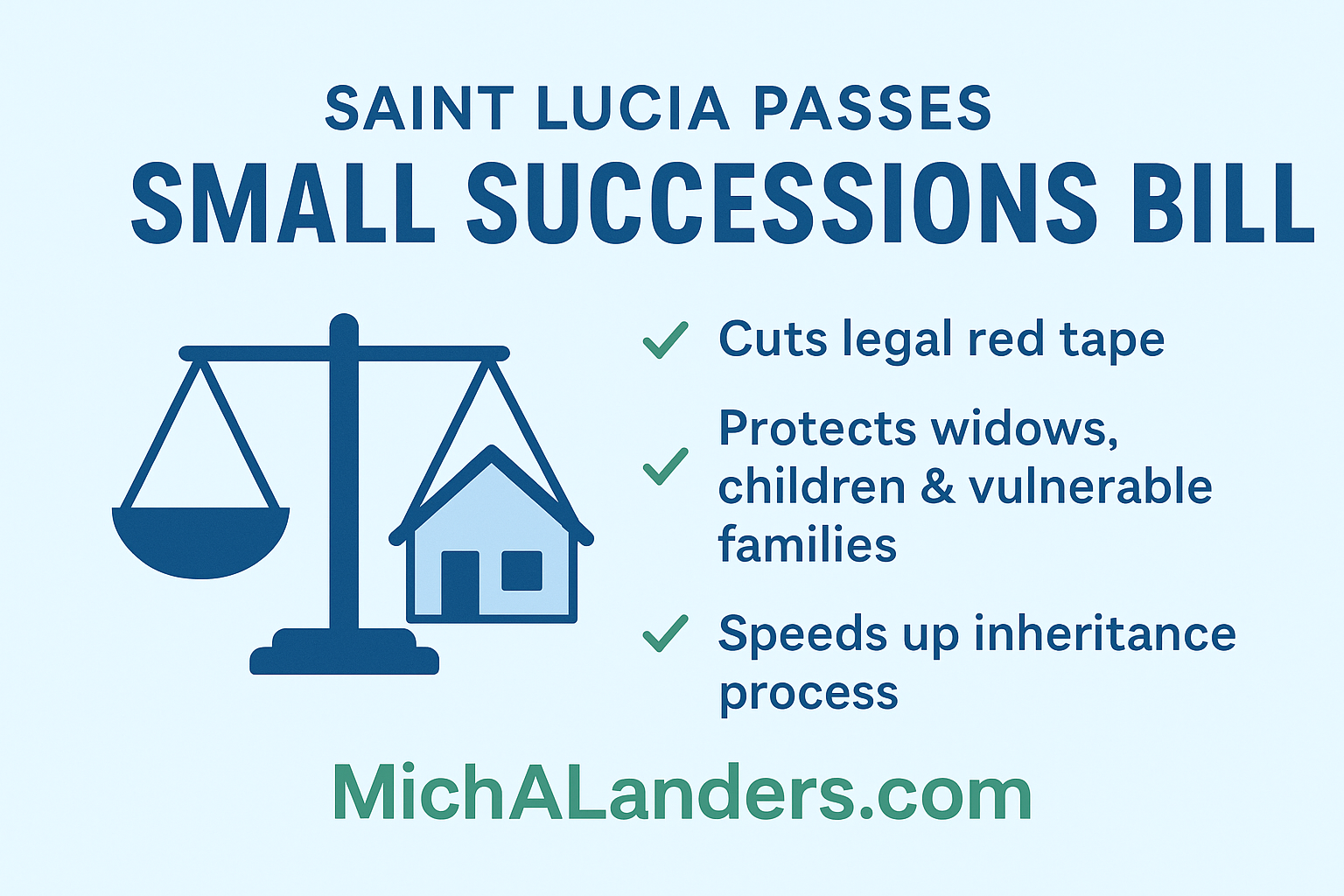 Saint Lucia passes Small Successions Bill, making it easier for families to inherit property by reducing legal costs, delays, and red tape.